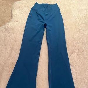 Halara Blue High-Waisted Cross Over Flare Leggings